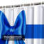Rideau de douche bleu imperméable, rideaux de douche pour la salle de bain avec 12 crochets-1451343845