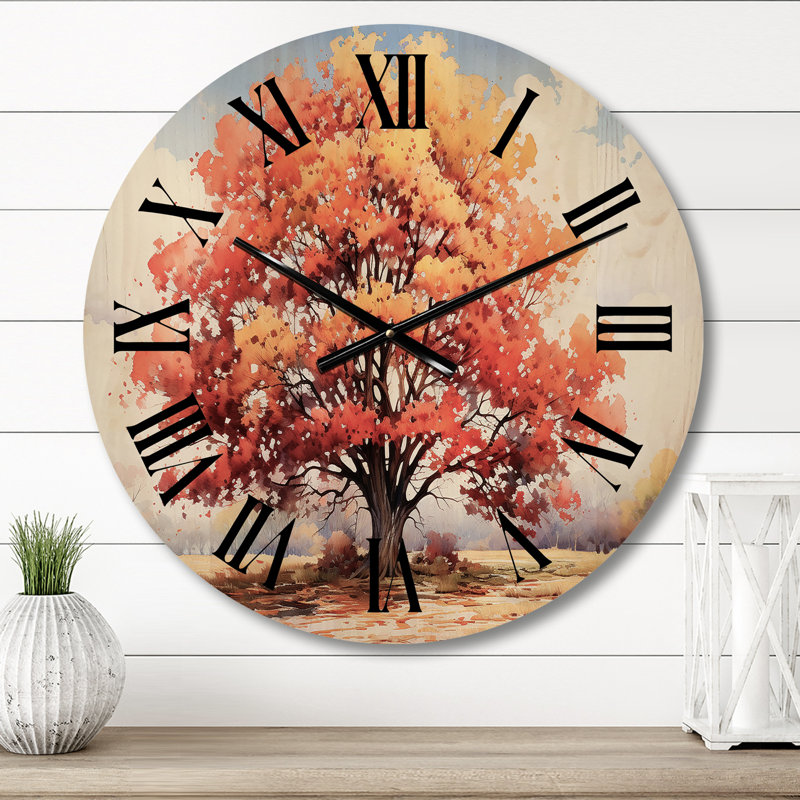 Horloge murale en bois massif Hyers, Petit