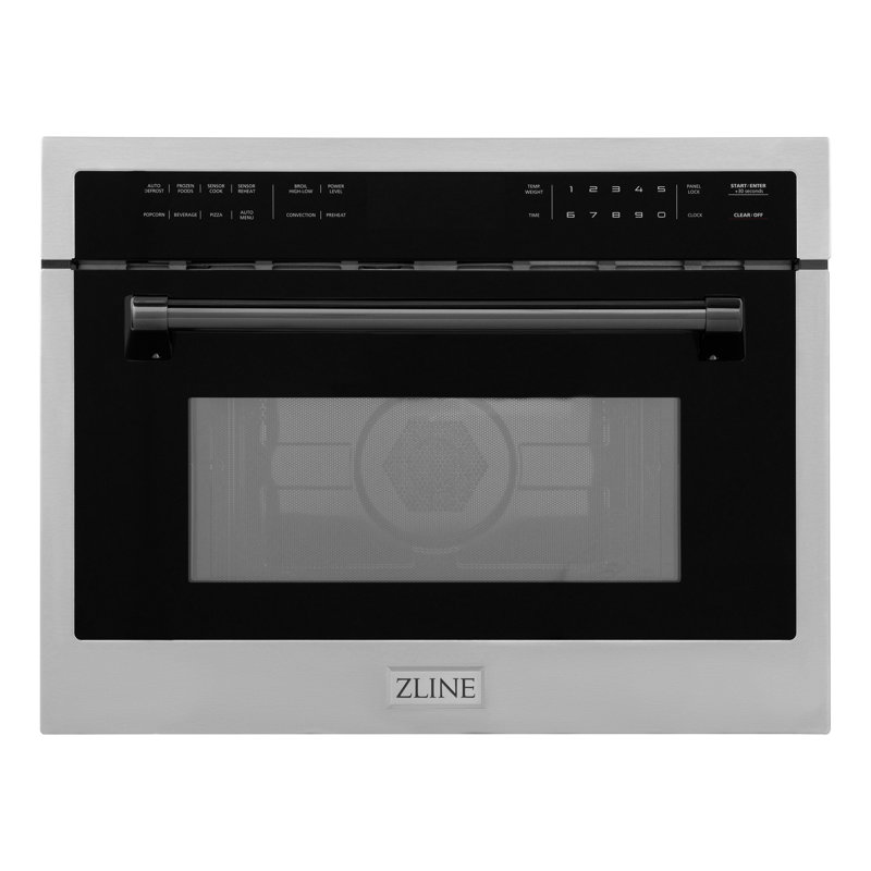 ZLINE Autograph Edition 24 in. 1.6 cu ft. Built-in Convection Microwave Oven in Stainless Steel, Matte Black