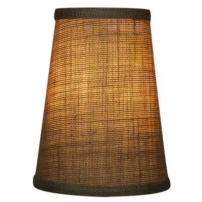 8" H X 6" W Empire Lamp Shade -  (Spider Attachment) In Burlap Natural