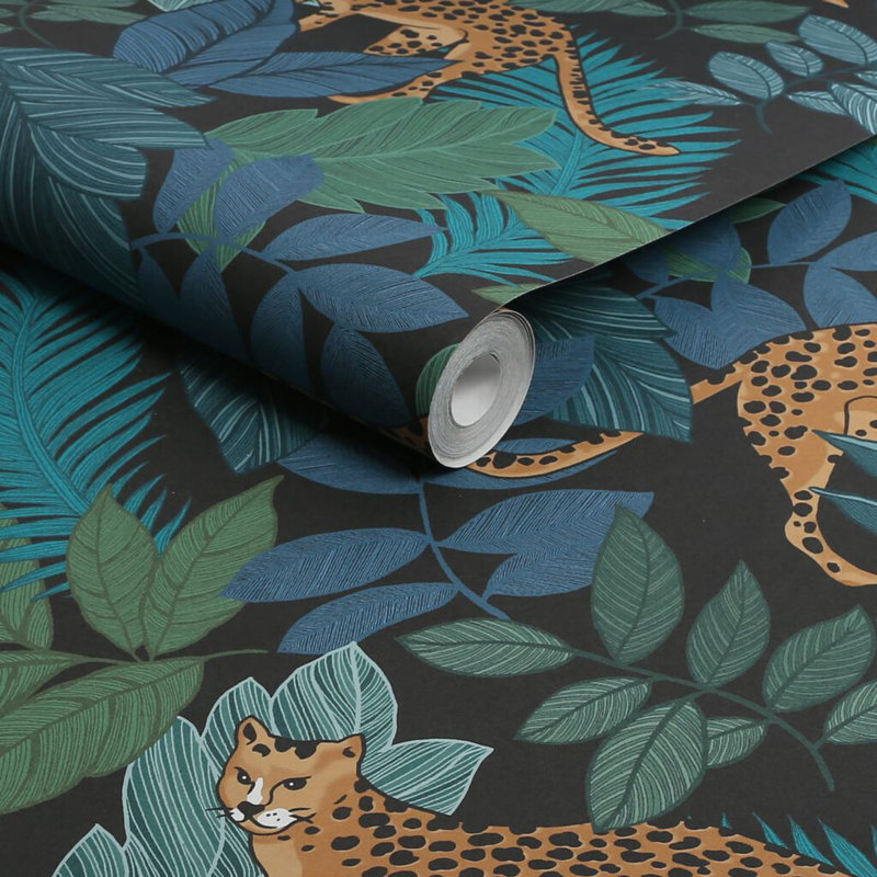 Envy Cheetin' Animal Wallpaper, Navy