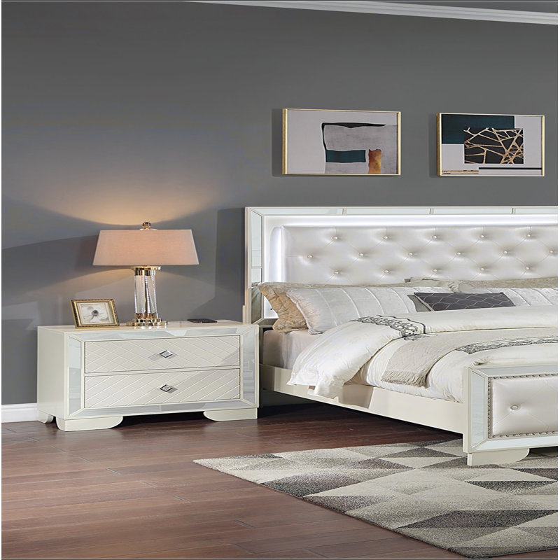 Table de chevet en bois classique et luxueuse classique 1pc