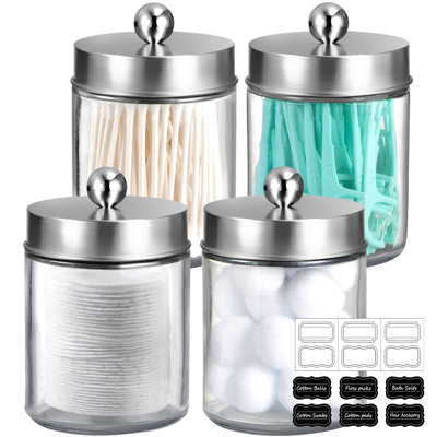Ensemble de rangement de meuble-lavabo pour salle de bain 4 pièces Apothecary Jars