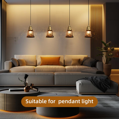 Pendant Light Shades, 4 Pack Ceiling Fan Light Shade Replacements with 1-5/8" Fitter,4.72" Height and 4-3/4" Diameter, Metal Bell Shaped Cover for Chandelier Pendant Light Wall Sconces