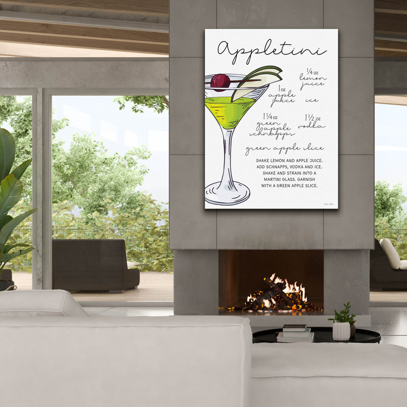  «Appletini Recipe» par Susan Ball, art mural sur toile, 40 po x 54 po
