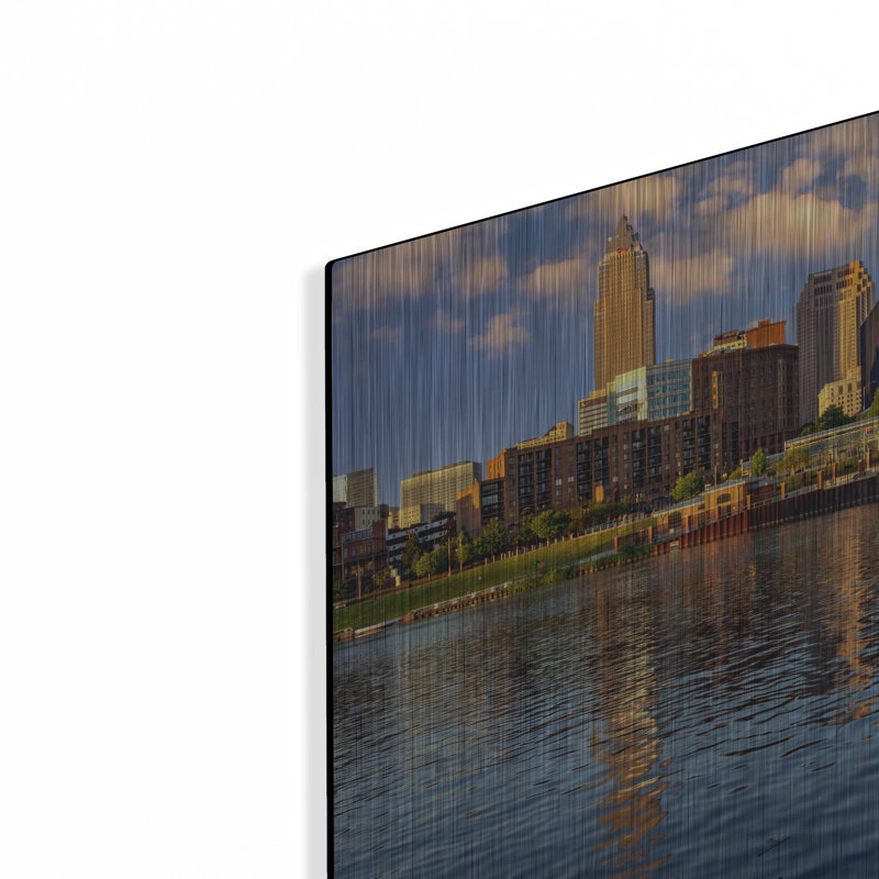 Mur en métal Latitude Run® «Cleveland Ohio» par Rick Berk, H 16 po x l 24 po