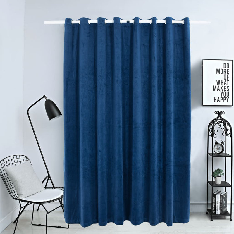 Ja Velvet Blackout Curtain Single Panel, Dark Blue