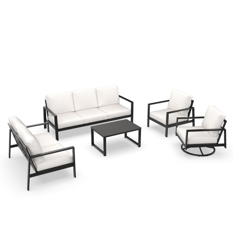 Townsend Sofa Seating Group with Sunbrella® Cushions, Sunbrella Canvas Natural, Gray