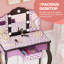 Ensemble de coiffeuse pour enfant en bois aggloméré mauve avec 1 tiroir et ampoule DEL à intensité variable 3 couleurs-1520826977