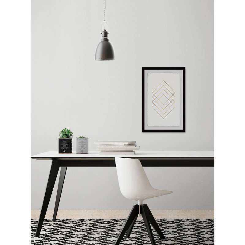 « golden diamond lines », reproduction d’impression encadrée, H 45 po x l 30 po x P 1,5 po