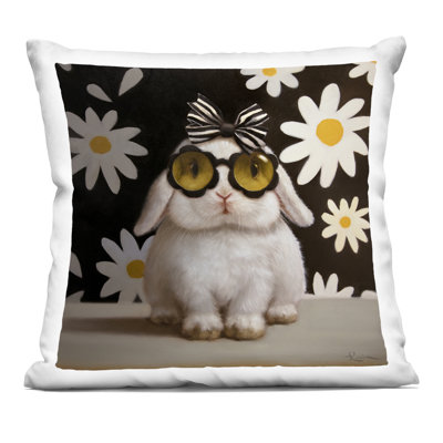 Coussin Boopsie Daisy Bunny, imprimé par Lucia Heffernan, 18 x 7 x 18