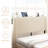 Beige Queen Size Platform Bed Frame With Charging Ports In Storage Headboard, Heavy - Duty Metal Slats, No Box Spring Required, Quick Assembly Station And Noise Functionality, Metal, Necessary, Time-809062496