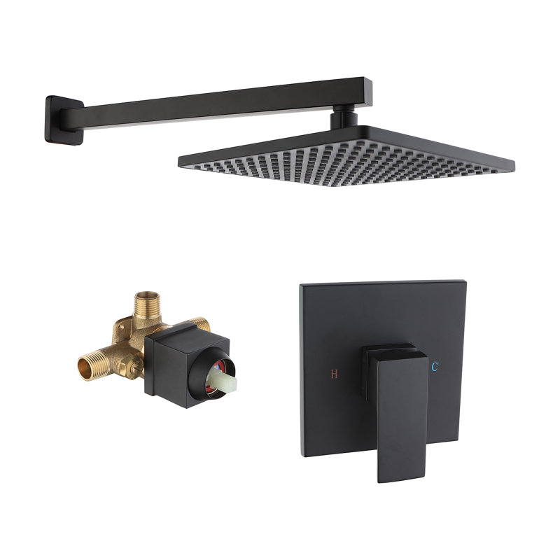Pressure-Balanced (Temperature And Volume) All-In-One Kit with Rough in-Valve, Matte Black