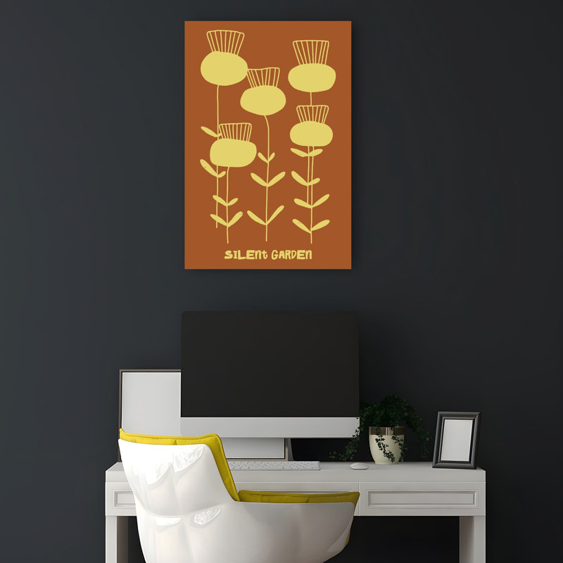Impression d'art mural scandinave jardin botanique abstrait nature minimaliste moderne, 18" H x 12" W