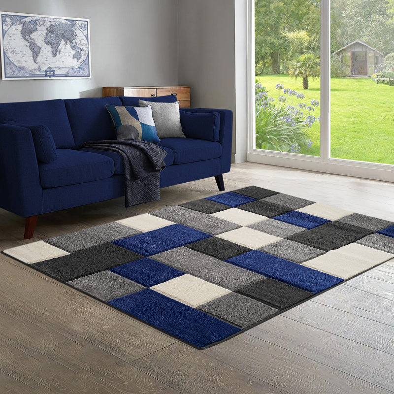Ohe Geometric Hand Woven Area Rug, Rectangle 60 x 110cm