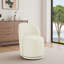 Integrated Barrel Armless Swivel Fabric Dining Chair-346110832