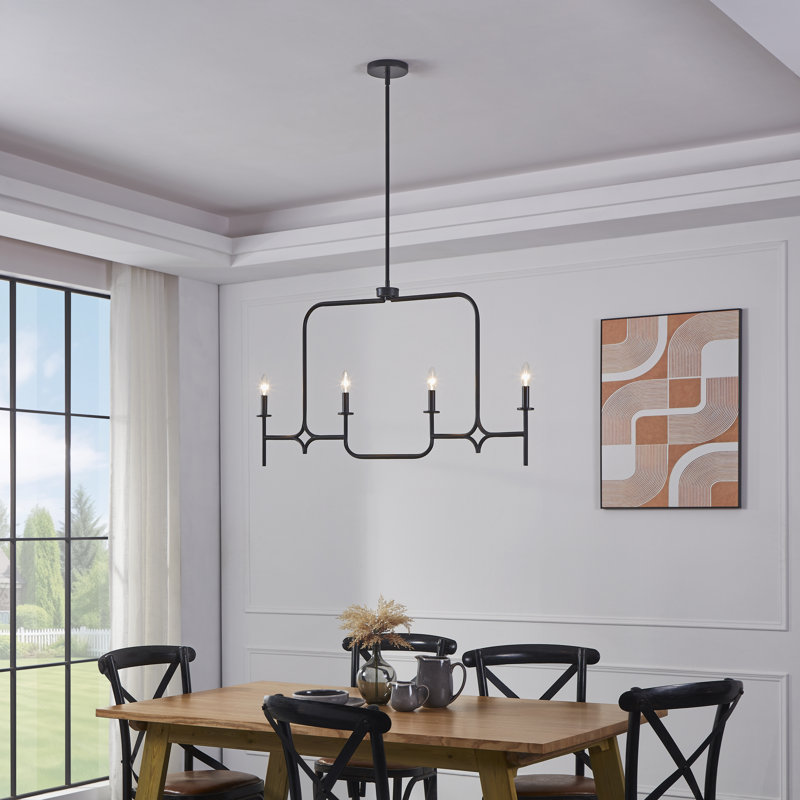 Luminaire suspendu linéaire à 4 lumières Nakhai