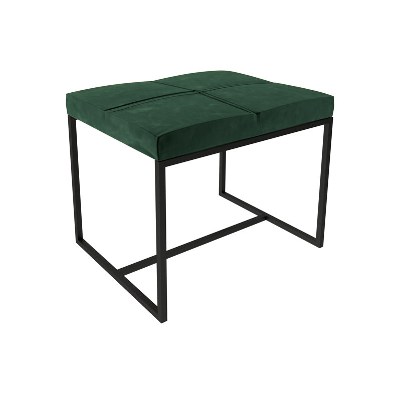 Euclid Steel Accent Stool, Matt Black, Deep Green