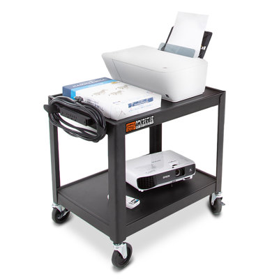SteelCart Open Shelf Fixed Height Table AV Cart