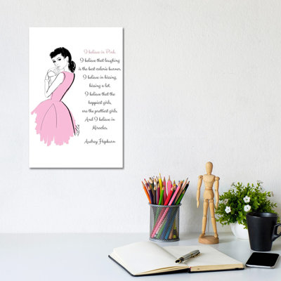 I Believe In Pink by Alison Petrie - Wrapped Canvas Print