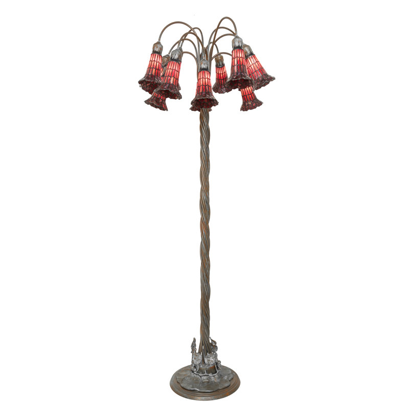 Tiffany Pond Lily Floor Lamp, Red