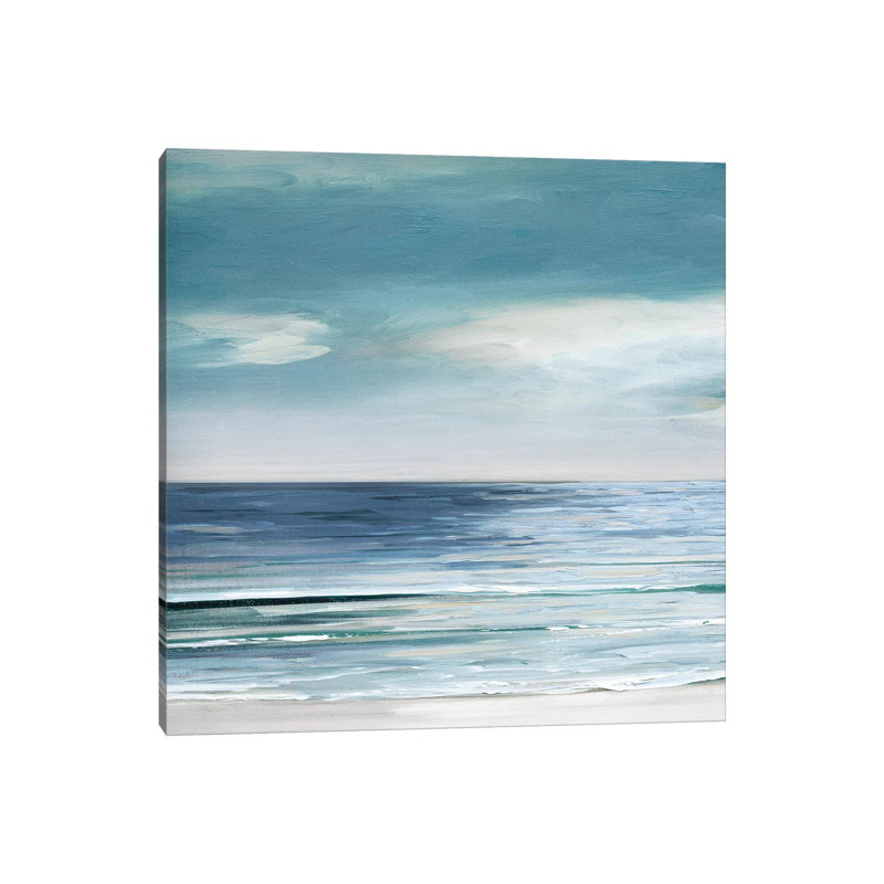 Blue Silver Shore I by Sally Swatland - Wrapped Canvas Print, 30.48 cm H x 30.48 cm W
