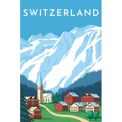 Mountain Austria Village by Rinat Khairitdinov - Wrapped Canvas Print