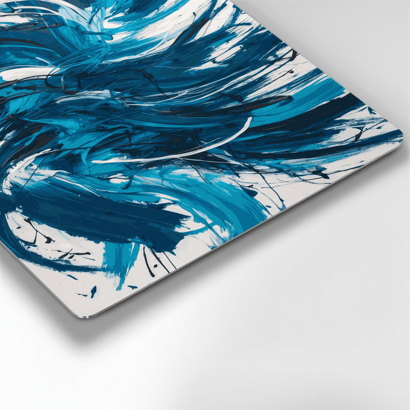 «Lyrical Abstraction 11», art mural en métal bleu, H 11 po x l 14 po