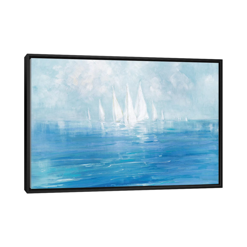 " Set Sail " by Sally Swatland, Black Framed Canvas, No Mat, 32" H x 48" W x 1.5" D