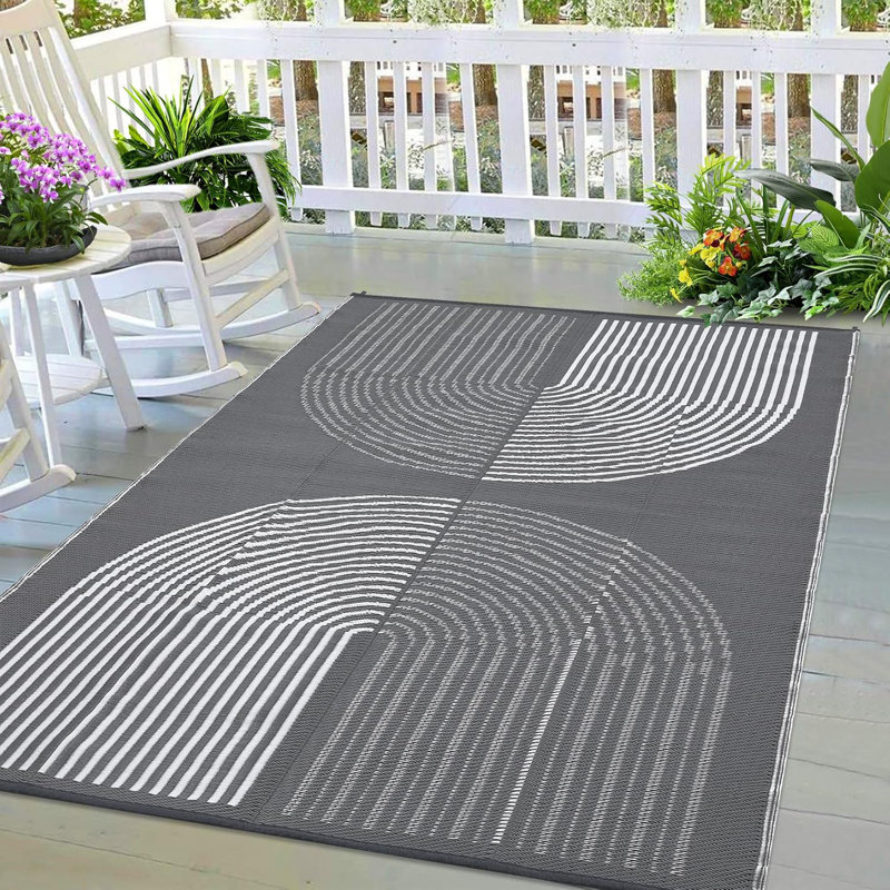 Modern Outdoor Rug, Outdoor Plastic Straw Rug, Durable Outdoor Carpet, Reversible Camping Rugs, Rectangle 8' x 10'