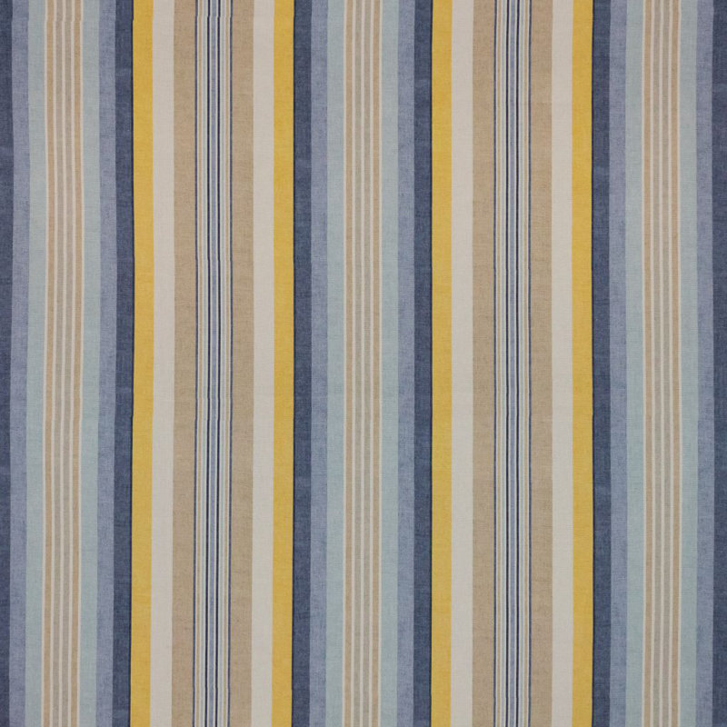 Alison Suite Stripe 100% Cotton Fabric, Blue Moon