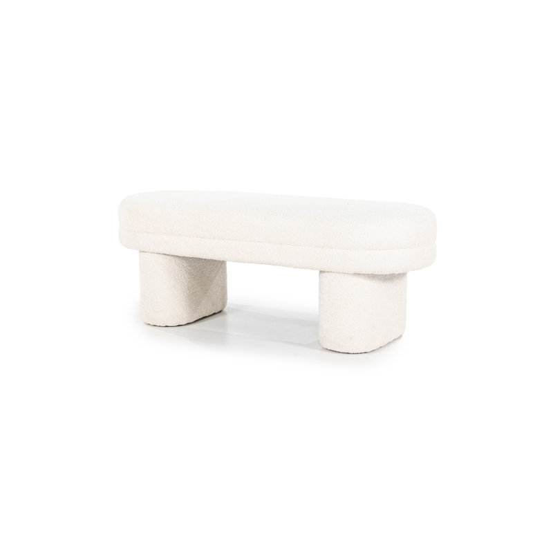 Rama Polyester Upholstered Bench, Beige