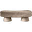 Banc rembourré en velours taupe Zenna-1821666956