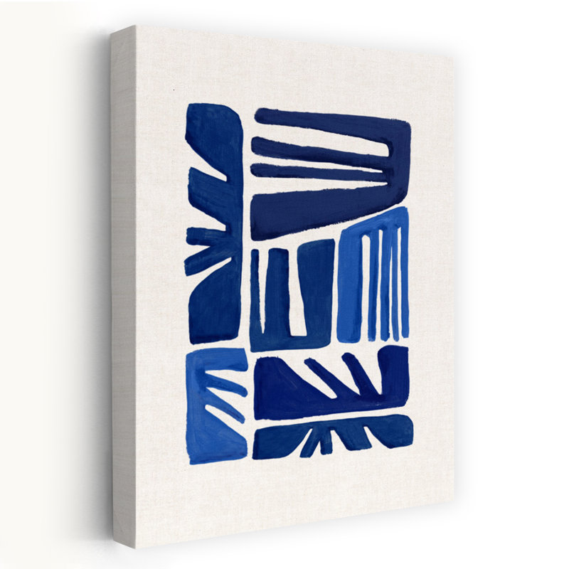 Indigo Form II, art géométrique abstrait et audacieux, H 36 po x l 24 po