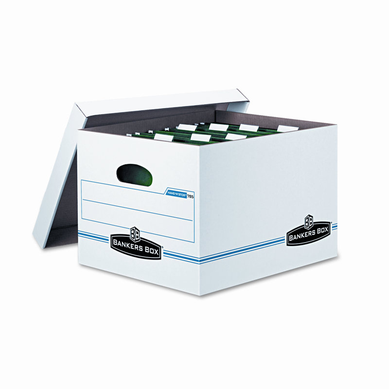 White and Blue Medium Weight Hanging File Storage Box