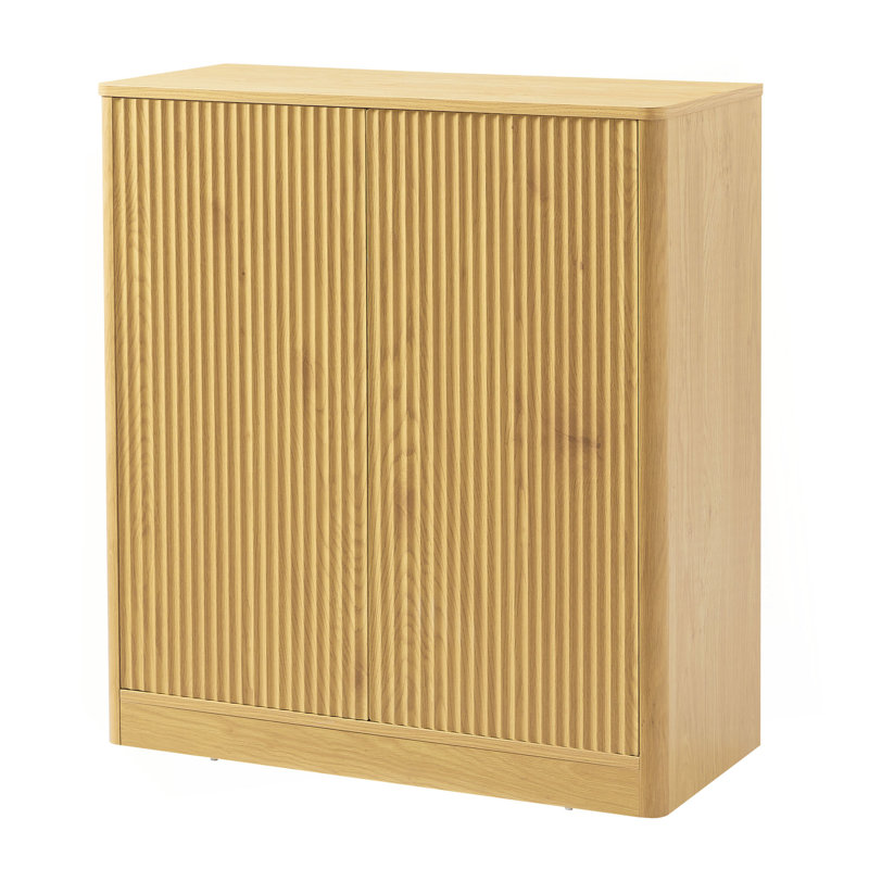 31.5-Inch Modern Wavy Sideboard, Curved Contour Design Storage Cabinet, 2-Door Cabinet With Storage Function, Suitable For Kitchen/Bedroom/Living Room, 31.5"L X 15.7"W X 34.3"H