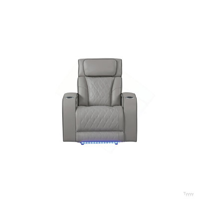 Fortuner Modern Style Upholstery Recliner Chair Made With Wood & Massage Function Included-Gray