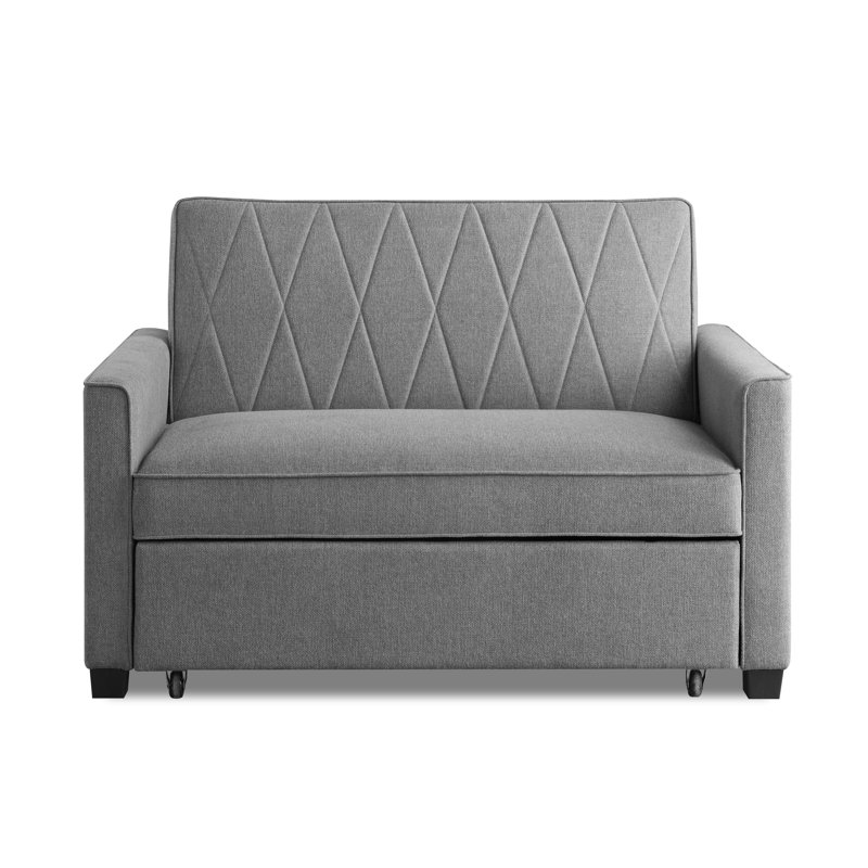 Gwendolynne 2 Seater Chenille Sofa Bed, Peppered Grey