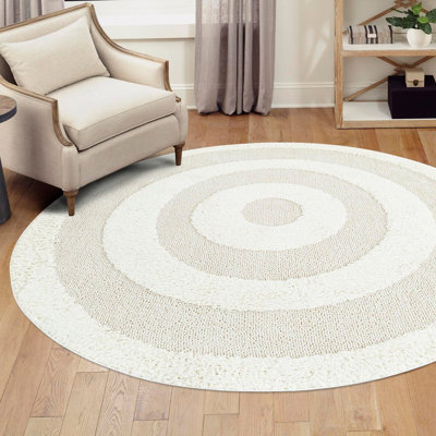 Tapis ivoire en polyester tissé à la machine Reike