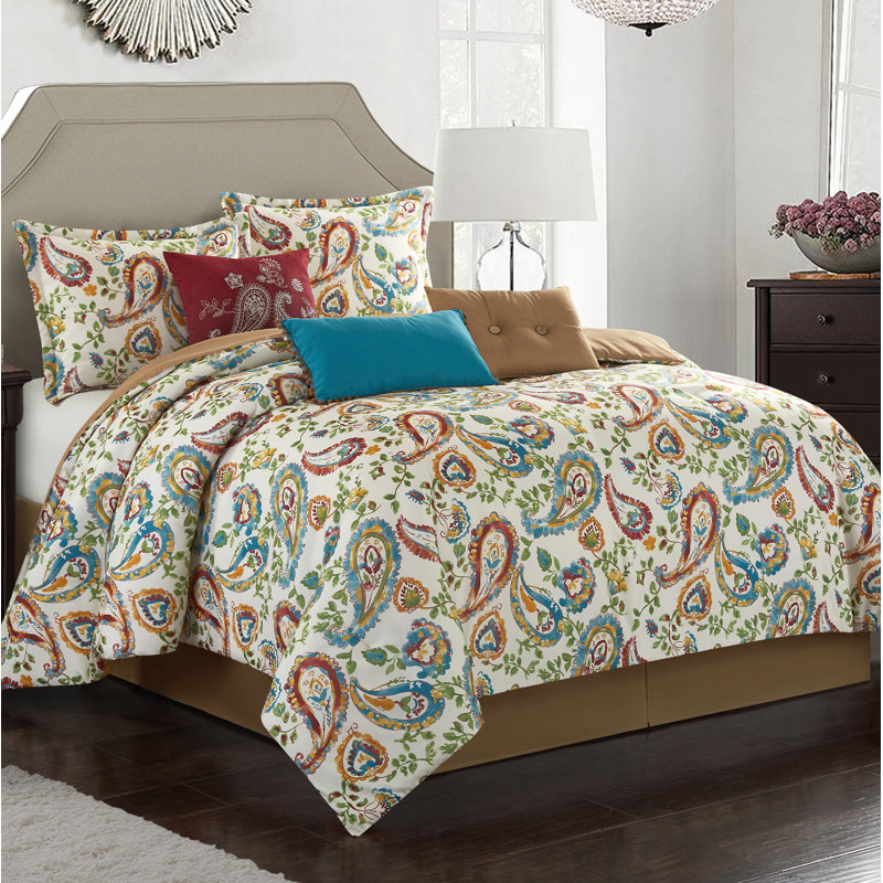 Nanshing America, Inc Autumn Paisley Microfiber Traditional 7 Piece Comforter Set