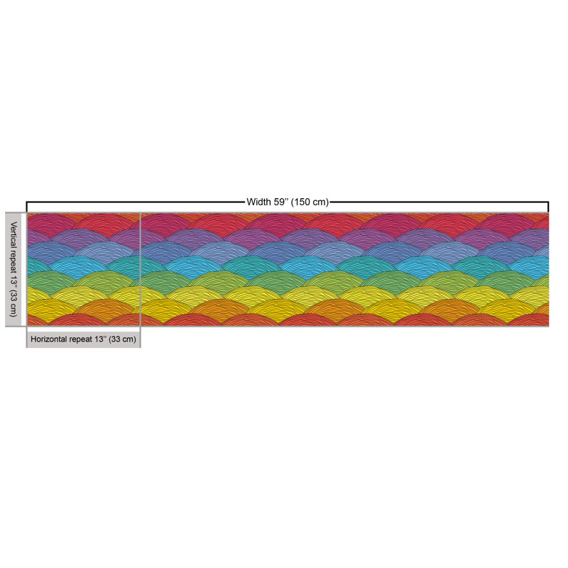 Pawlowski Colourful Waves Seigaiha Fabric