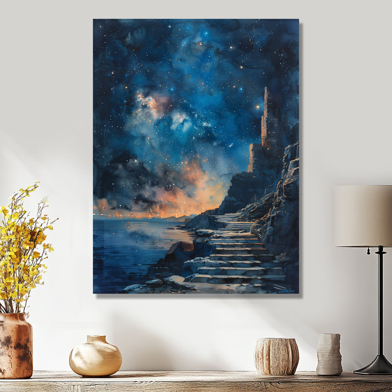 Paysage Galactic Glimpse, Métal métal, H 16 po x l 32 po x P 1 po