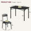 Black 5 Piece Dining Set With 4 Upholstered Chairs For Apartment