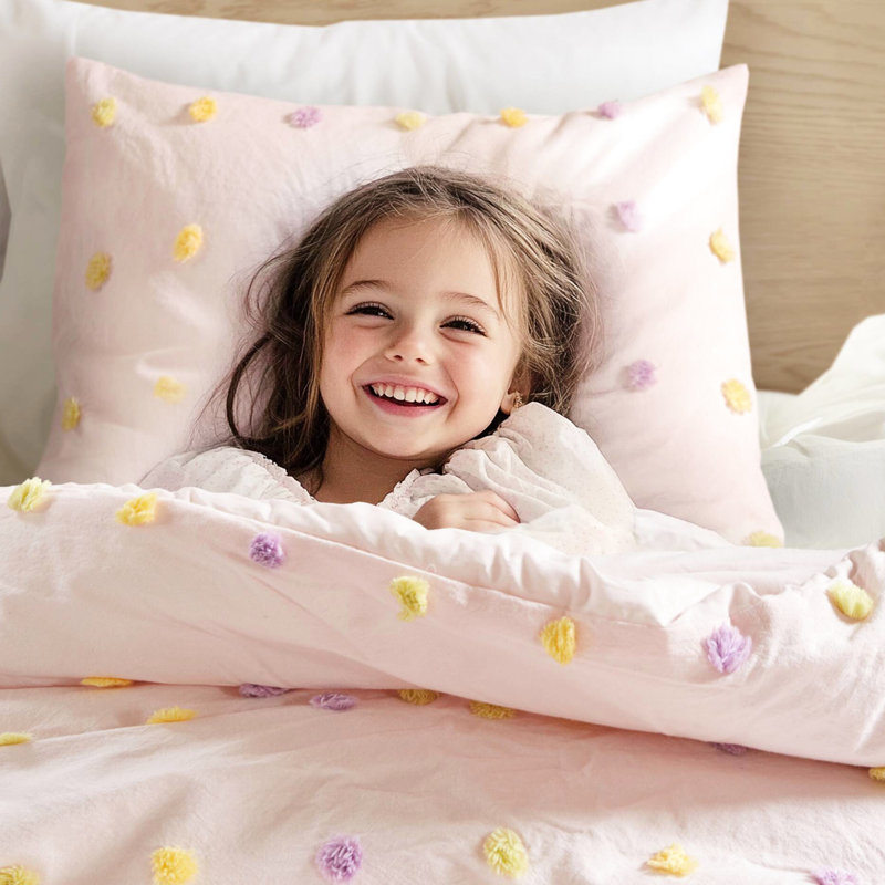 Full/Queen 5Pcs Comforter , Cotton Comforter, Accents, Filling, - , Cloud Embroidered Decor Pillows With Machine Washable, Includes Shams And Rainbow