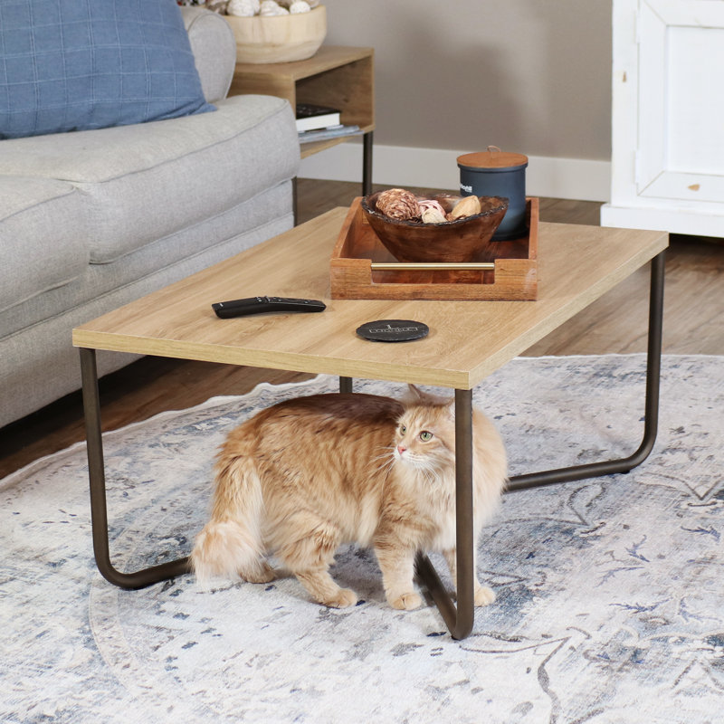 Industrial Coffee Table with Cross Leg Base
