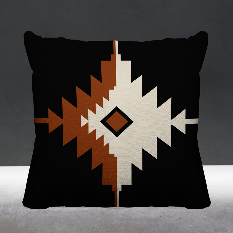 Askii Outdoor Reversible Throw Pillow, 17W" x 17H", Burnt Orange
