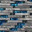 Carreau de mosaïque à bord droit bleu 12 po x 12 po