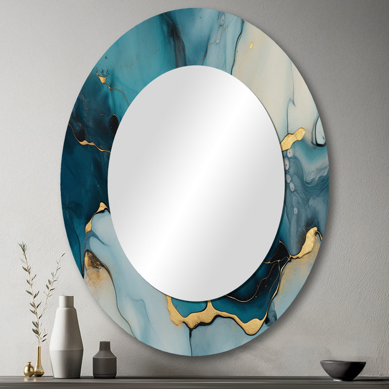 Makhi - Miroir abstrait en métal, 43 po x 33 po