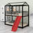 Metal House Bunk Bed With Slide-511170811