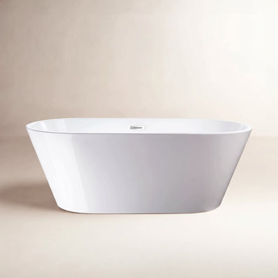 Iris 59" Freestanding Soaking Acrylic Bathtub